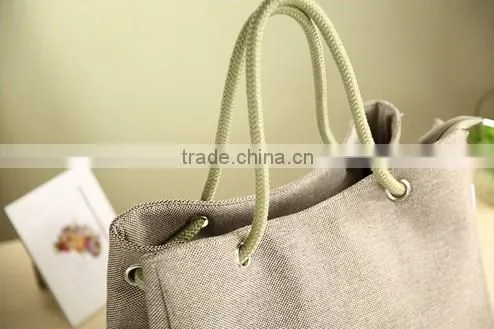 country style canvas handbags big durable shopping bags dual use