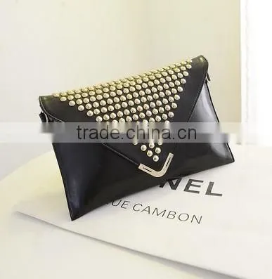 rivet clutch bag fashion bling woman wallet and purse