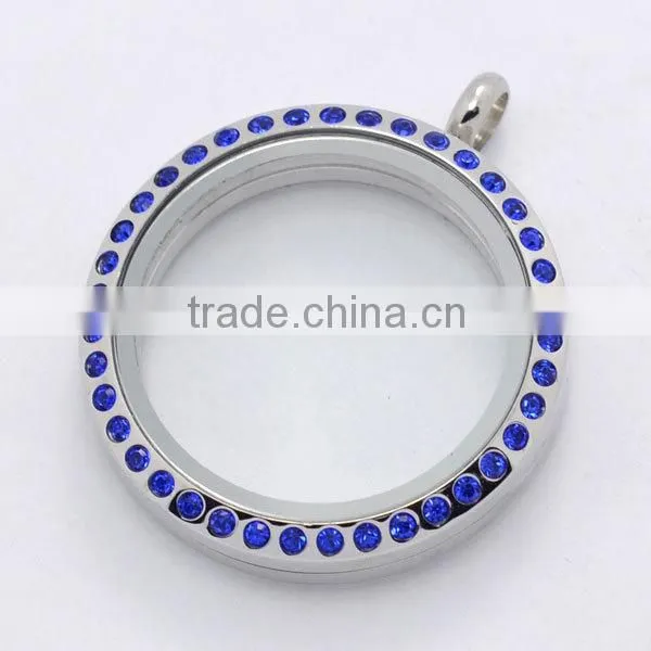 Multicolor 30mm round magnetic floating charms locket, stainless steel custom floating locket for girls