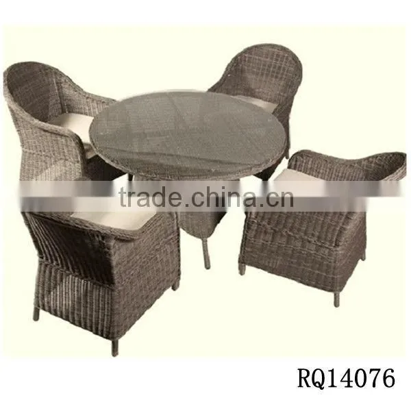 Rattan Table Set PE Rattan Alum Frame Garden Dining Sofa Set Outdoor Wicker Dining Table And Chair
