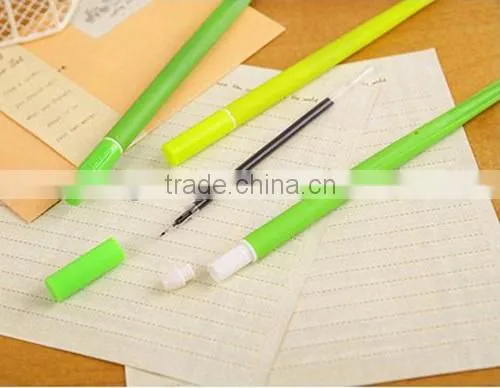 2014 hot custom green grass leaf silicone pen
