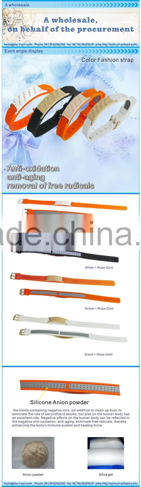 lowest ex-factory price High-quality silicone energy bracelet