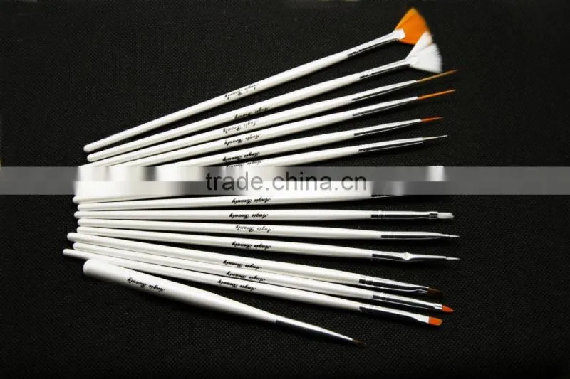 3 Colors Nail Art 15 Pcs Gel Design Pen Painting Brush Set Draw Flowers Dot Tips