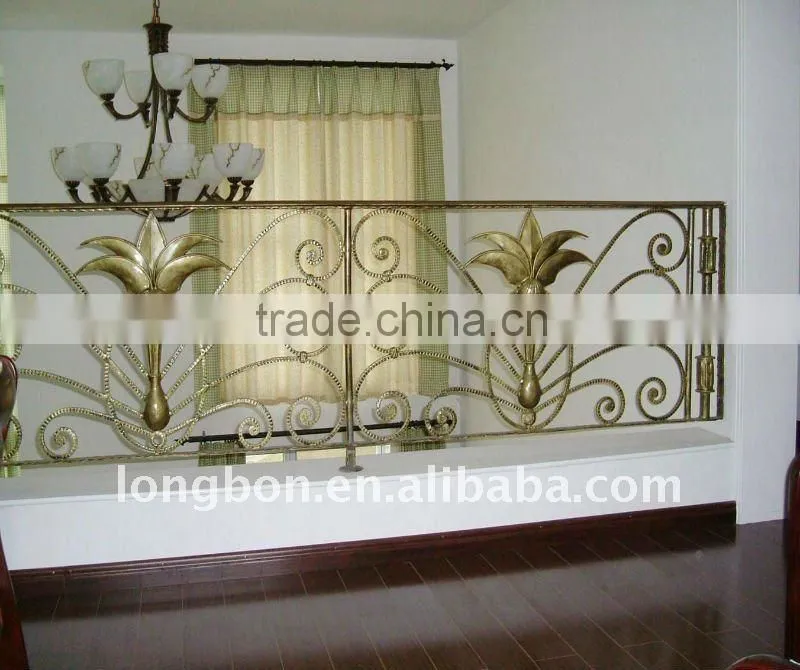 Top-selling hand forging wrought iron balcony handrail