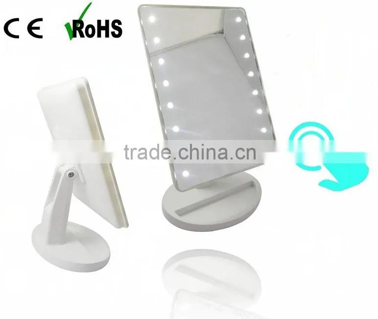 18 years mirror factory wholesale led light decorative compact mirror