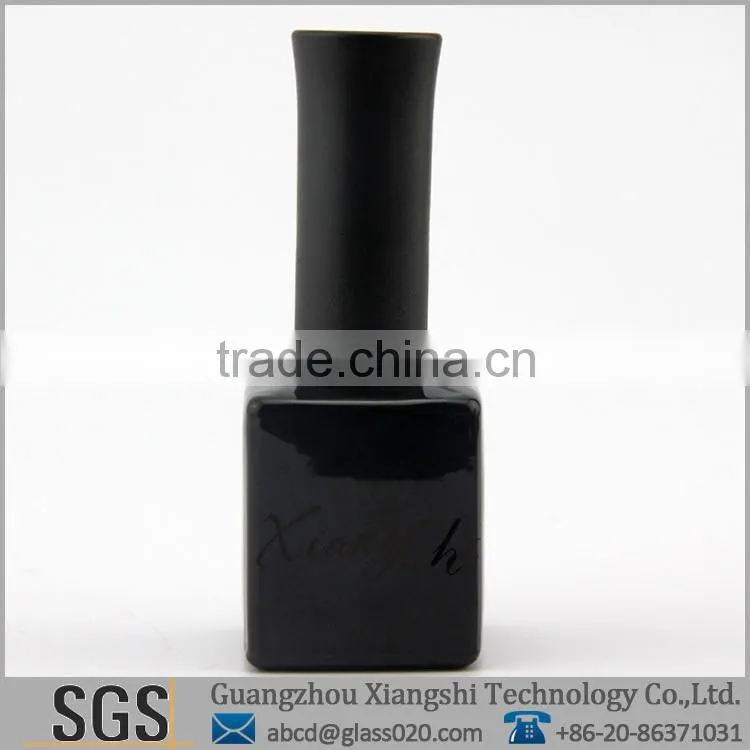 Colorful 15ml uv gel polish bottles with black cap and brush
