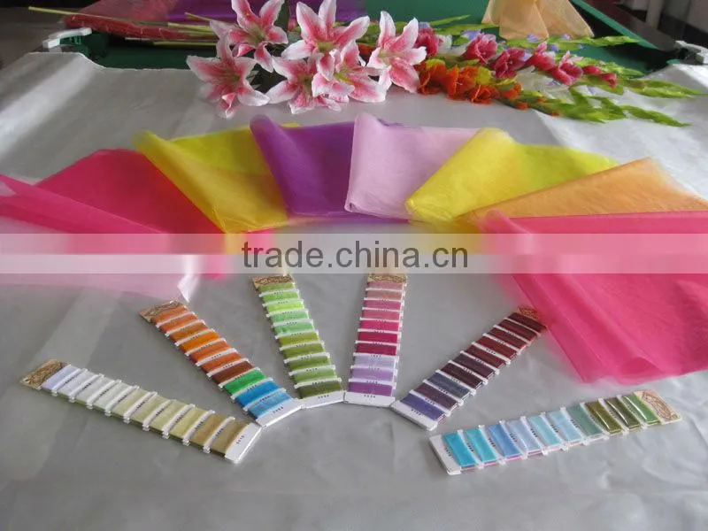 Colorful Organza Sheets for flower wrapping with hot cut edge