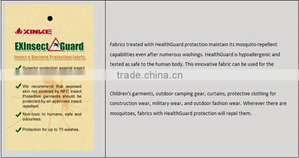 soft mosquito repallent fabric with low formaldehyde