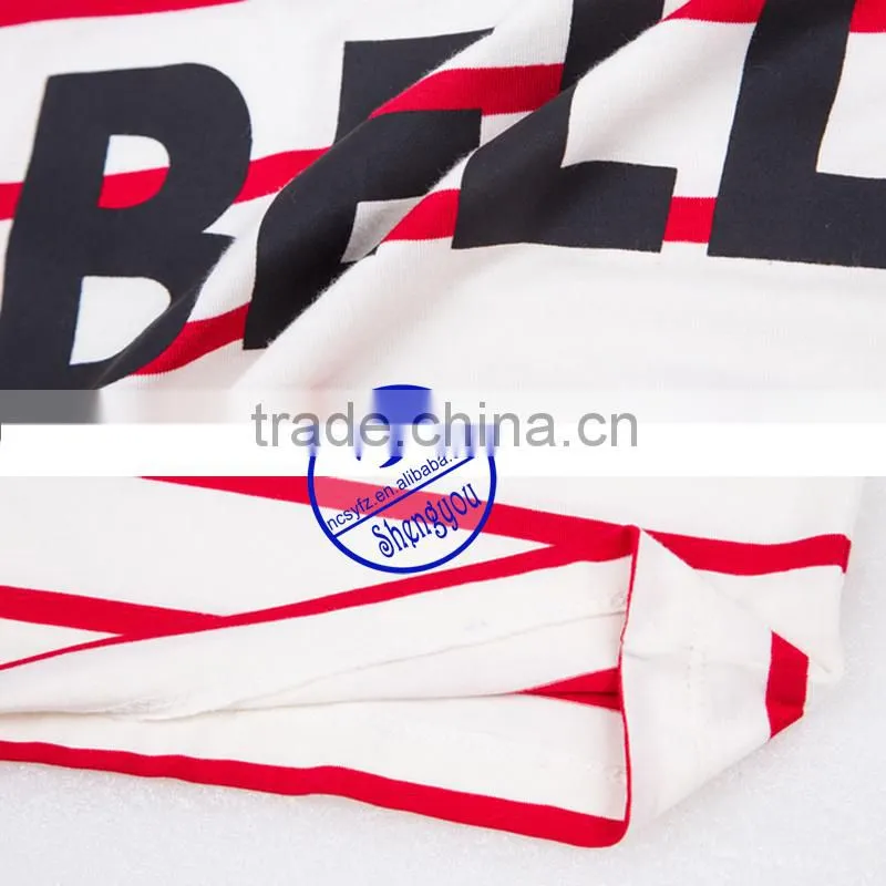 2015 China supplier 100% cotton custom fashion women yarn dyed t shirt wholesale