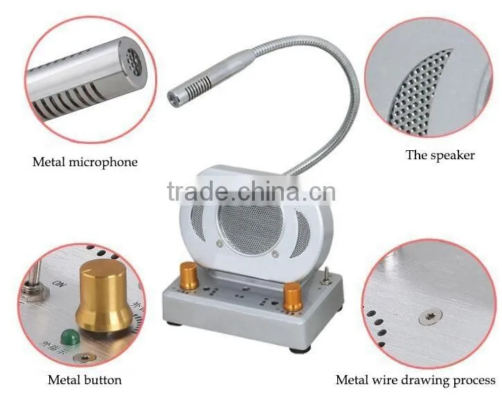 Hands free talk- back window intercom system