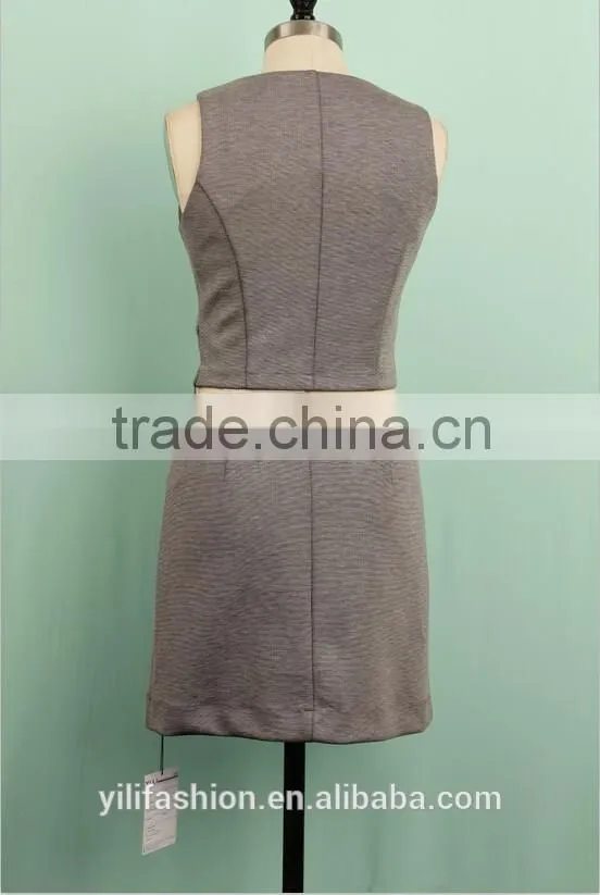 Good stitching sleeveless office suit styles formal dress suit woman suit design
