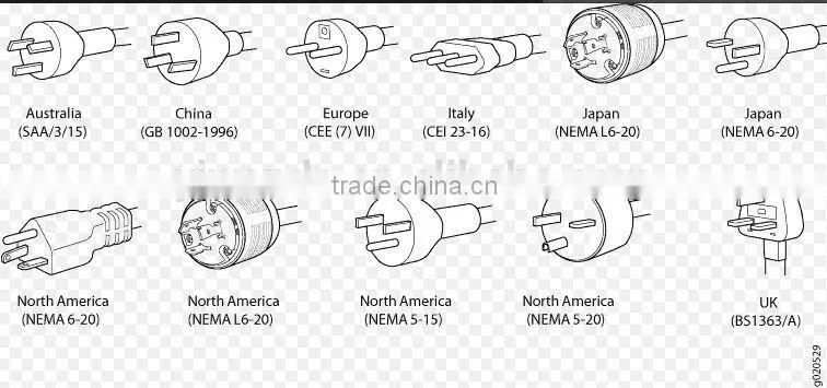 3 PINS Brazil power cable standard power cord electrical plug