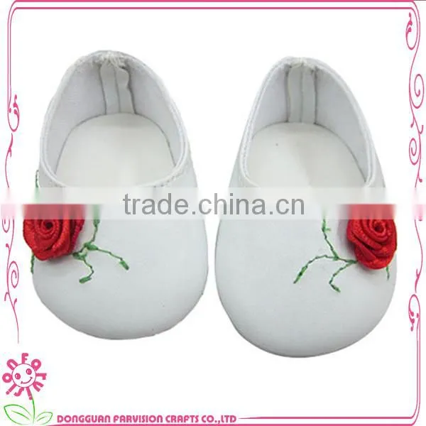 Mini golden doll shoes with bow OEM 18'' doll shoes for kids