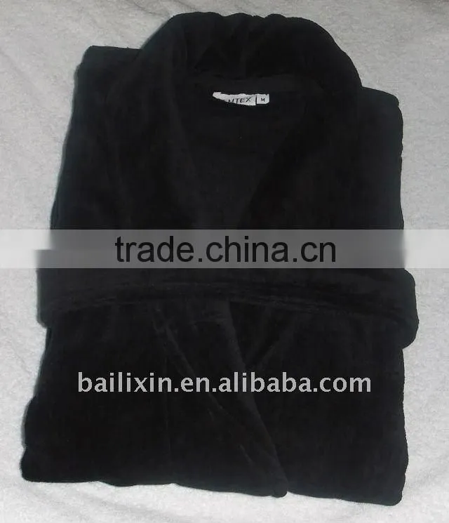 100% cotton velvet bathrobe