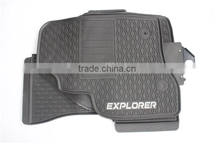 Three Row Set Custom Fit All Weather Floor Mats For Select Ford Explorer Models - (Black)
