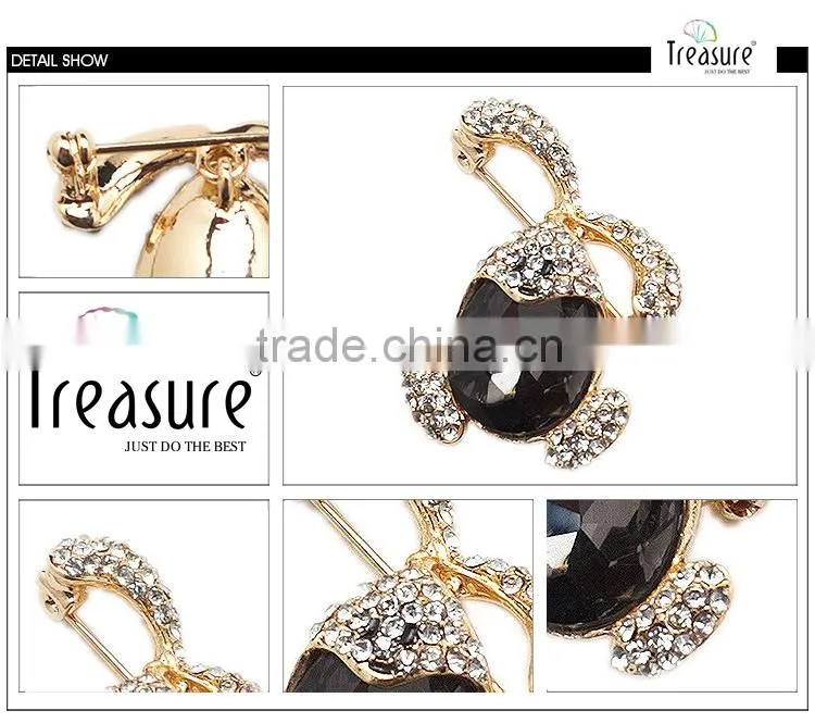 New product fashion wood brooch Saudi Gold Jewelry Ring