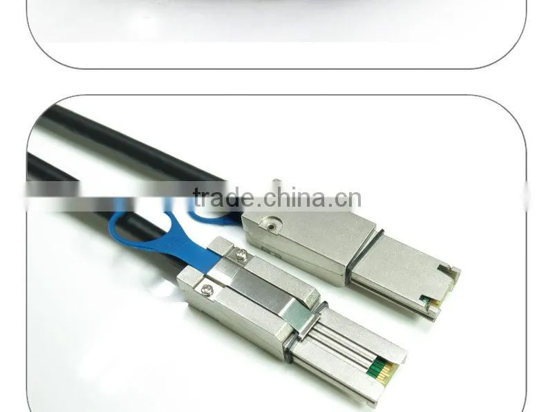 1m black 28awg Mini SAS cable SFF8088 to 8088 26pin to 26pin with OD 7.5mm