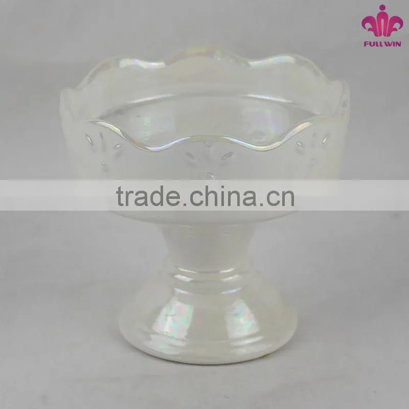 Peal-glazed Ceramic Mini-serve Footed Stand