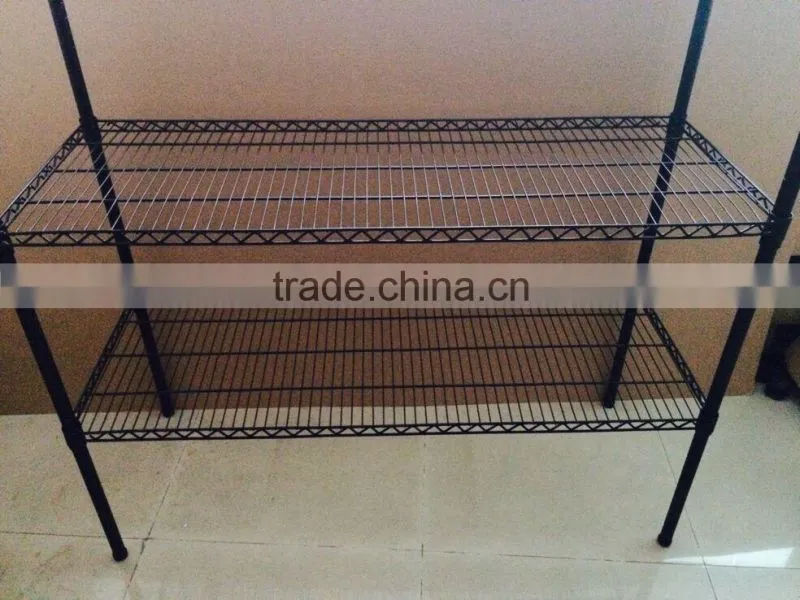 Chrome Metal 4 Layers Storage Rack Supermarket Goods Shelf