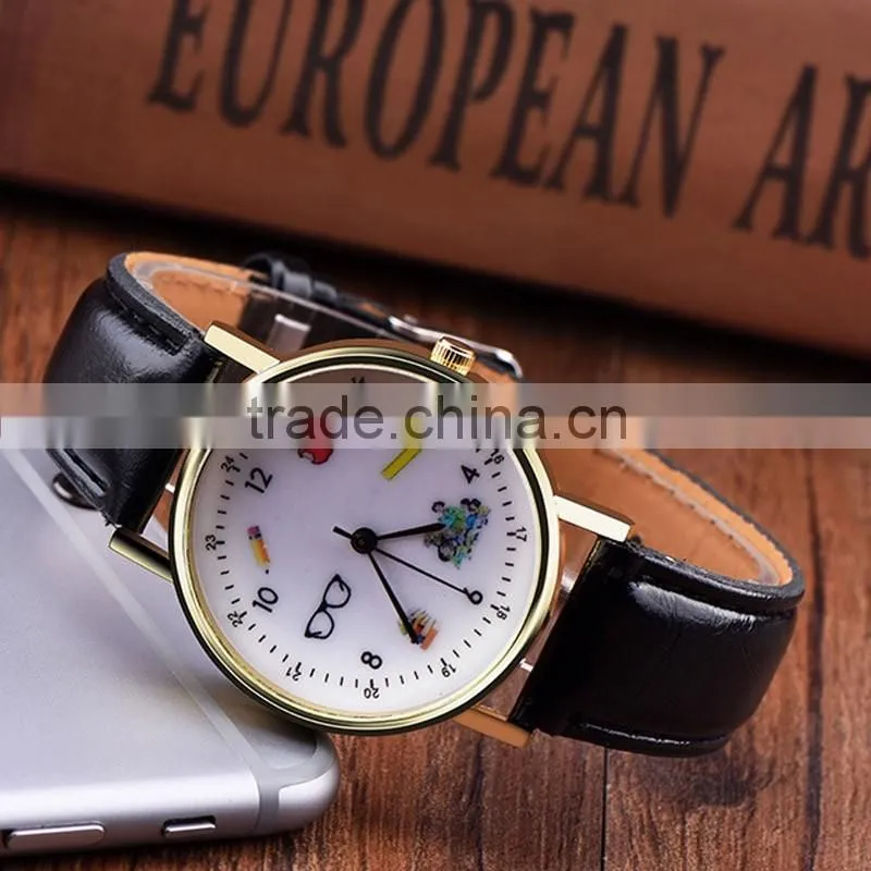 WJ-5396 personality student stylish charming fancy quartz best selling leather girls watch