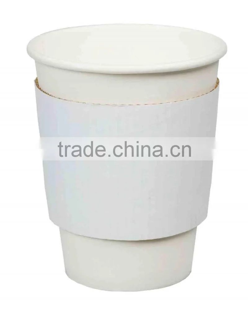 9OZ white paper coffee cup with paper or other matirial sleeves