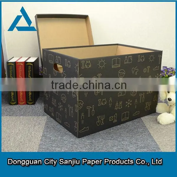 2015 new-designed Glossy black electronics corrugated box,paper packaging in China