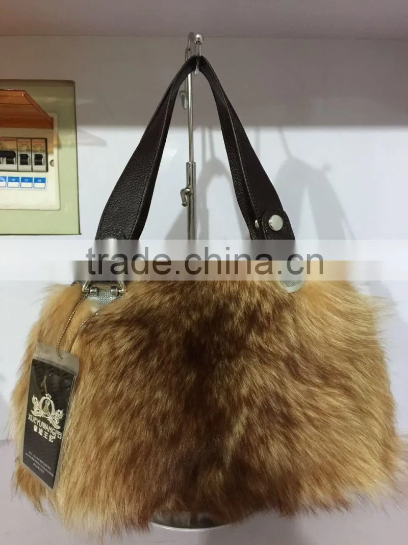 2015 new style raccoon fur bags handbag for women from alibaba China