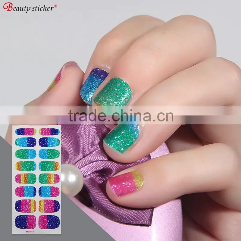 Wholesales Custom Glitter Full Nail Art Sticker
