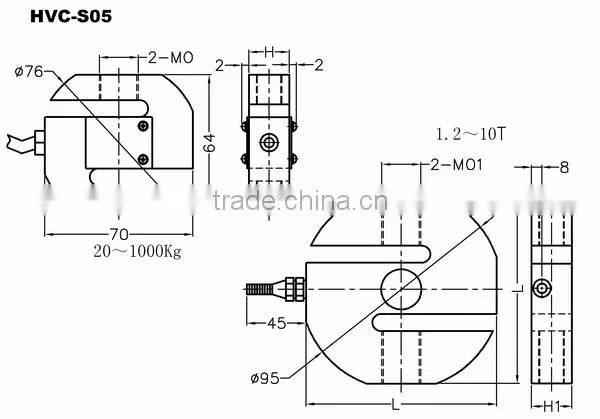 20kg to 10t load Alloy Steel load cell sensor for sale