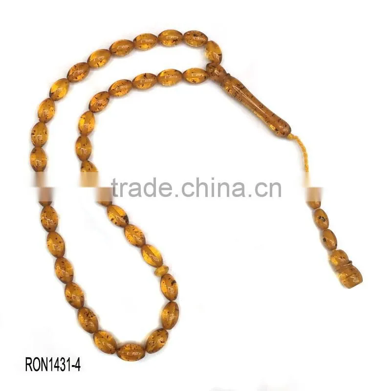 33pcs muslim amber rosary tasbih prayer beads