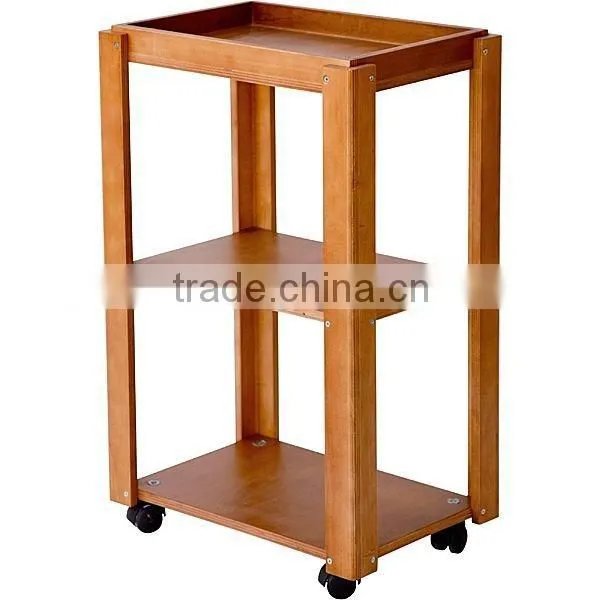 2016 Hot Sales OAK Trolley Cart ,Wooden Trolley tray , salon Trolley