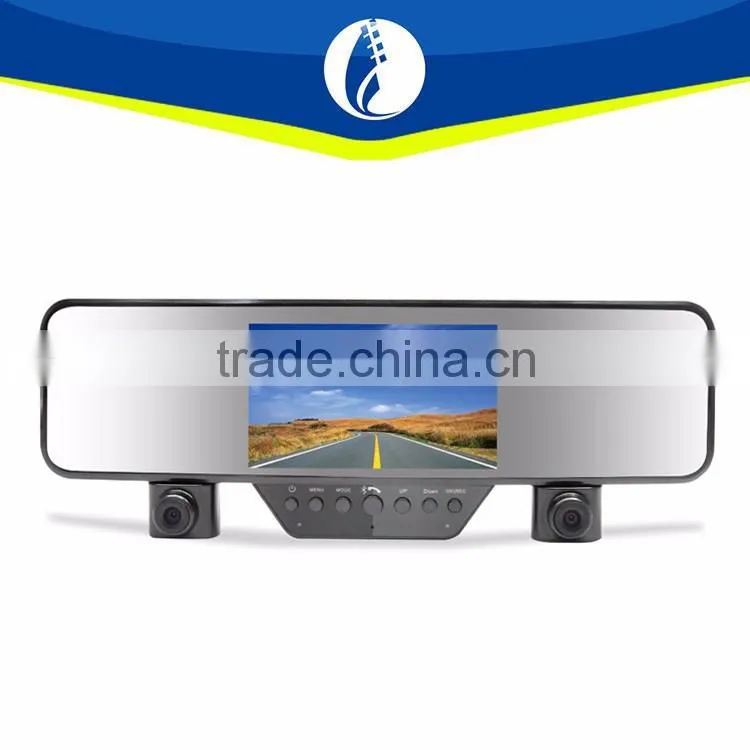 both inside outside g-sensor dual camera recording 1080P Car DVR Bluetooth Rearview Mirror Camera