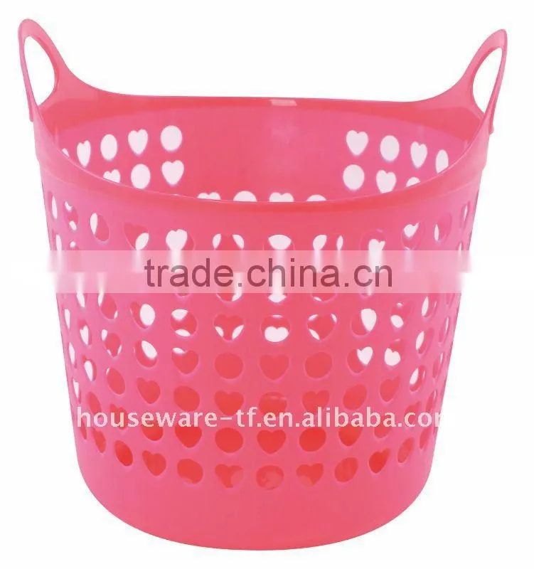 big size plastic laundry basket with holder
