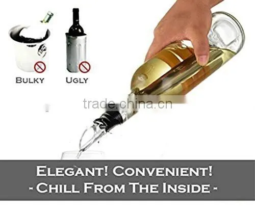 Wine Chiller Stick,Stainless Steel Chill Rod,All in One Pourer and Aerator - Best Choice For Wine Lovers' Gift
