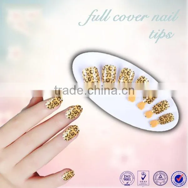 Beautdy product leopard designed ABS artificial nail tips full cover color manicure false nail art tips