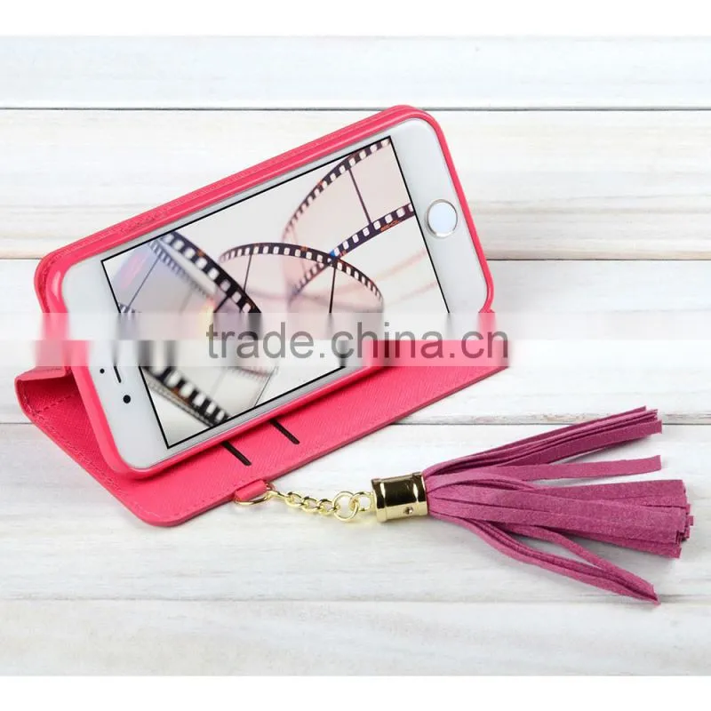 C&T Tassels Flip Wallet Credit ID Card Slot Holder Phone Case for iphone 6