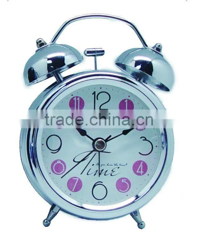 metal twin bell clock with alarm