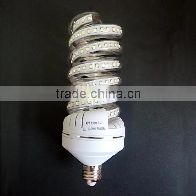 2016 new style hot sale high quality 30w full sprial led corn bulb