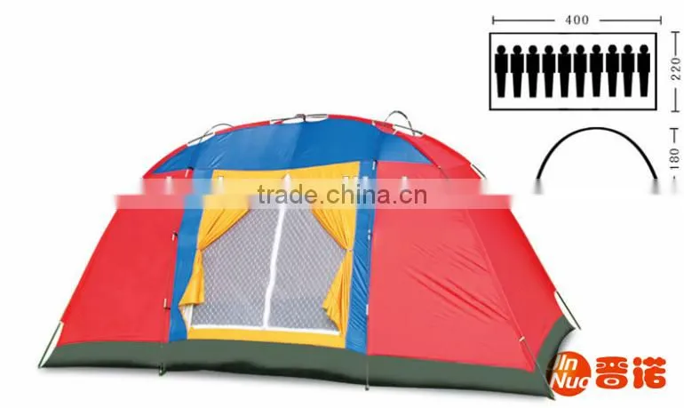 10 person single layer 8.5mm Fiberglass Pole Travel tent