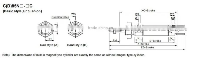 SMC Type C85 Series Pneumatic Mini Air Cylinder-ISO6432