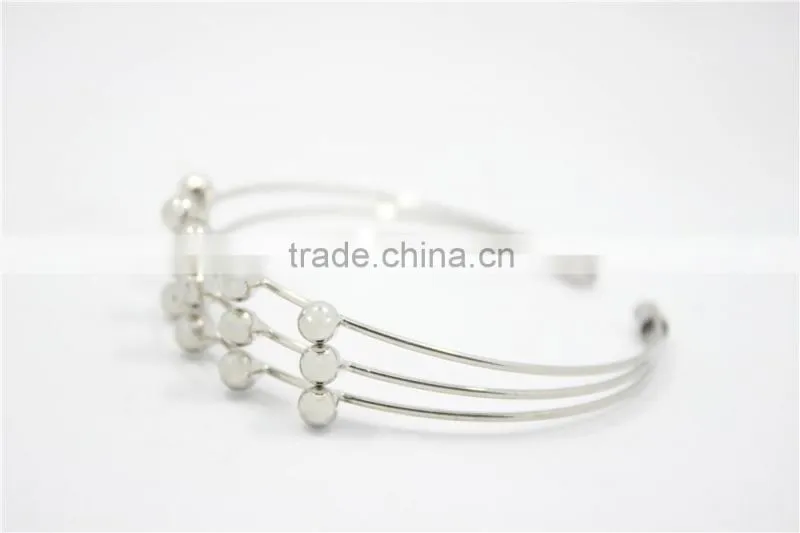 Silver Bracelet Designs Adjustable Cuff Jewelry Three Layered Silver Ball Handmade Bracelet For Women For 2016New Intrend style
