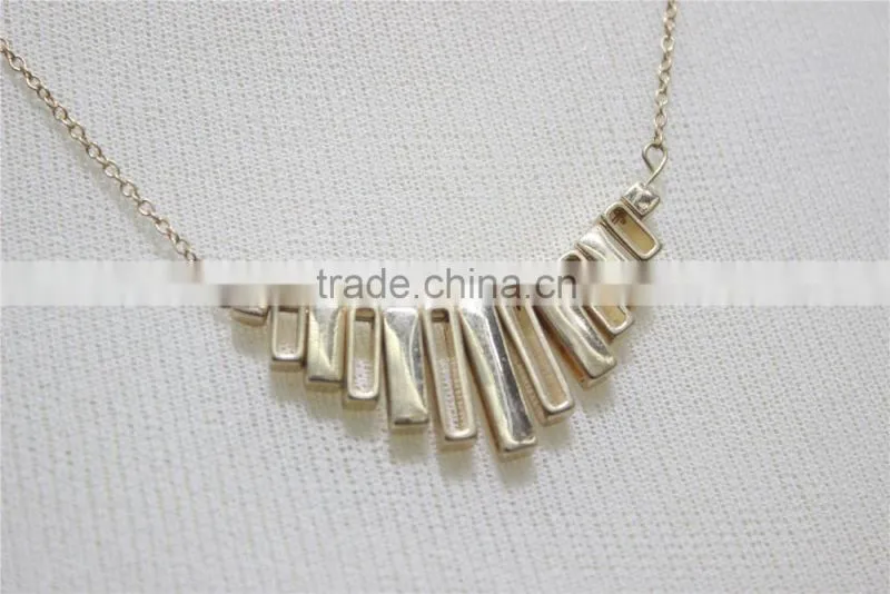 Gold Simple Metal Pendant Necklace Goldtone Bar Necklace 2016 Fashion Style Wholesale