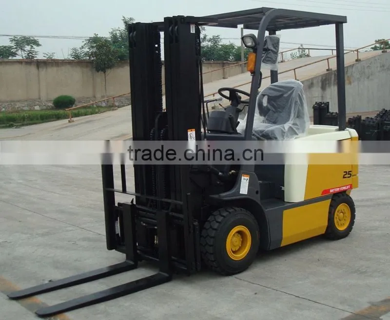 2.5 Ton Full Electric Battery Forklift Truck Lifting Height 4.5m With Full Free Mast