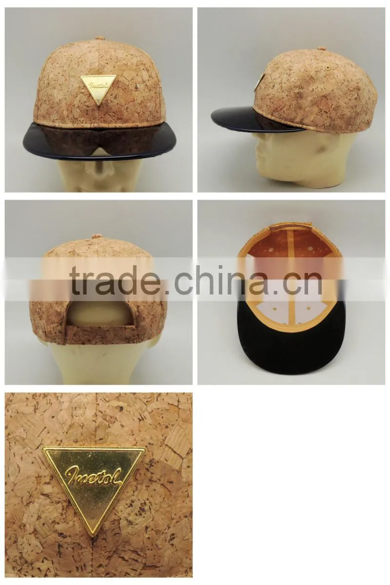 Metal badge flat brim trucker sports caps