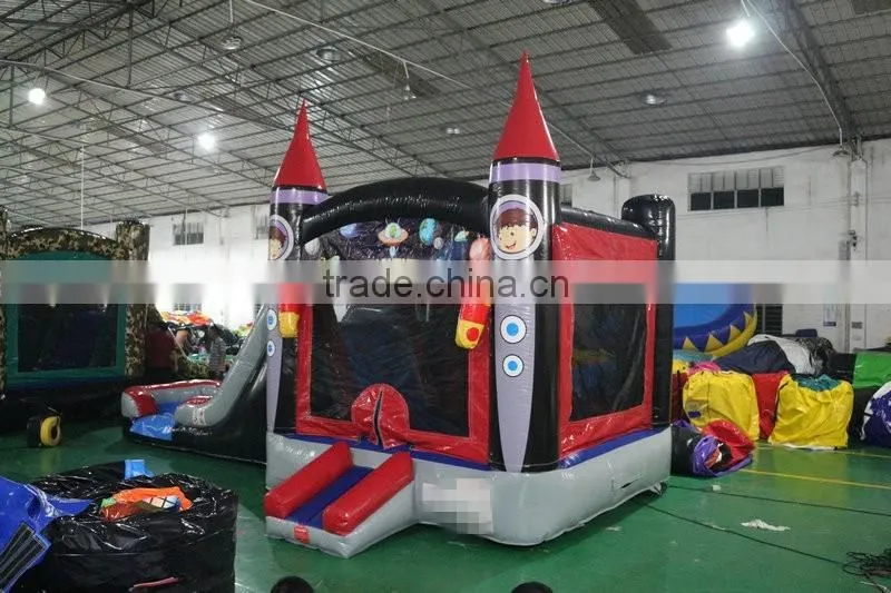 2016 selling popular rocket water slide combo inflatable combo for kids