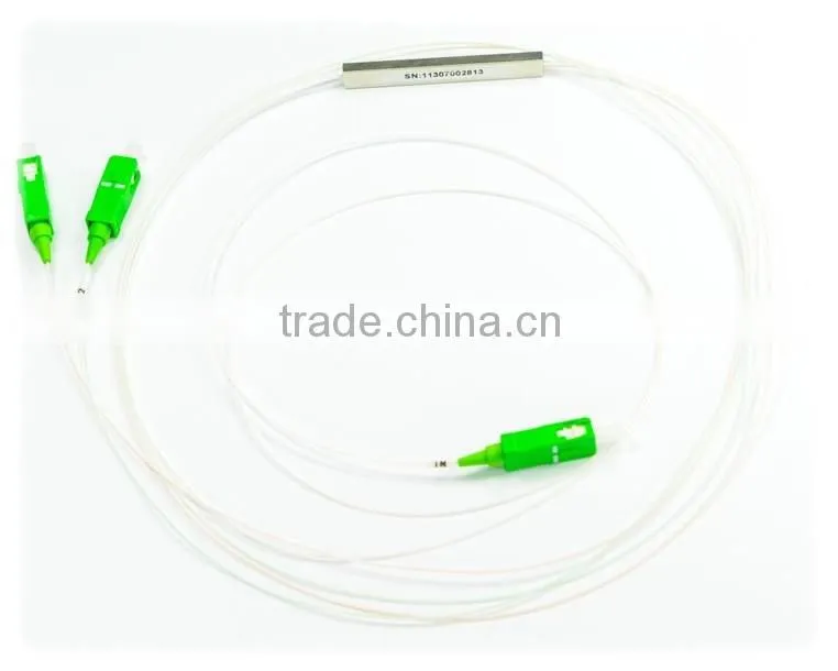 Mini plc splitter 1x8 steel tube 0.9mm ,bare fiber optical 1x8 splitter