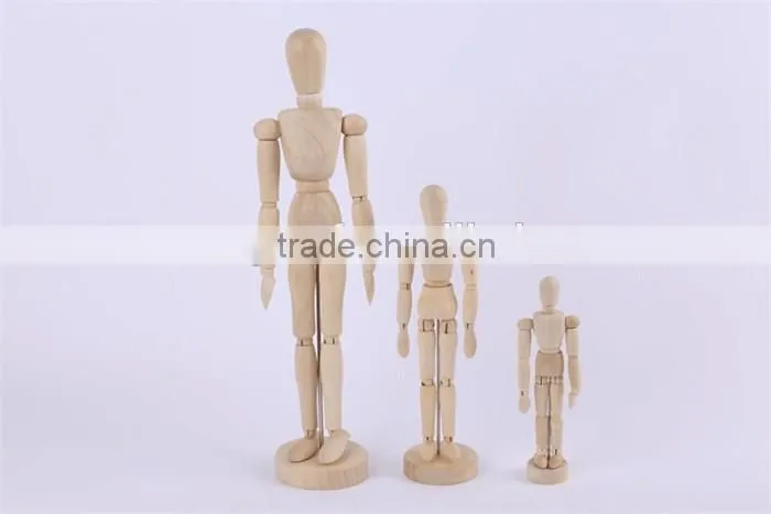 wholesale 4.5' small wooden doll,special wooden decoration doll,adjustable wooden joint doll