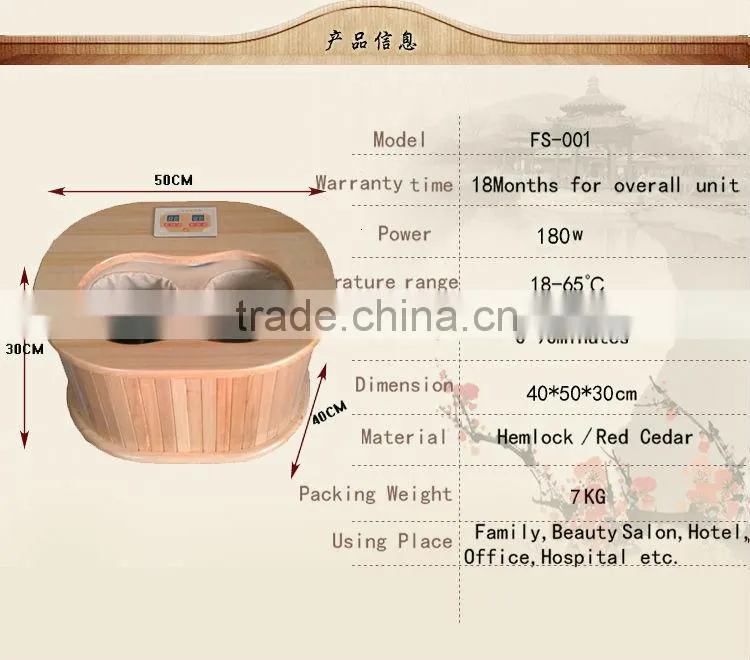 Hot sale mini protabel far infrared wooden foot sauna
