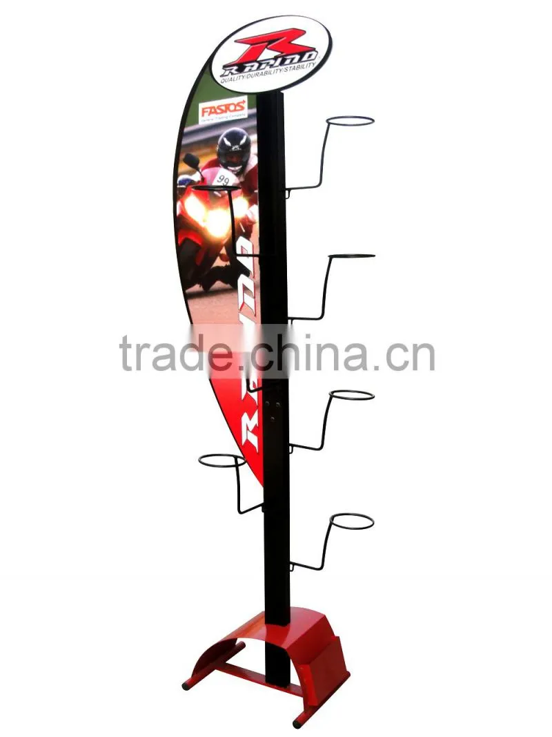 new design metal motorcycle helmet floor rack for retail stores/supermarket HSX-Z-226