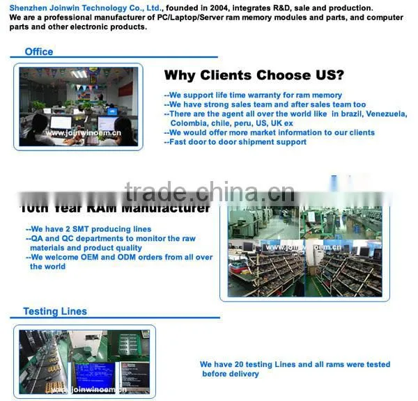 China computer hardware ETT chips 1600mhz non-ecc ram ddr3 8gb